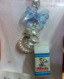 ✨🥛Cute Milk Carton Phone Charm with Blue Bow 💙✨