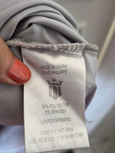 Louis Philippe Men's Short Sleeve Collared Shirt
