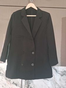 Classic Double-Breasted Black Blazer
