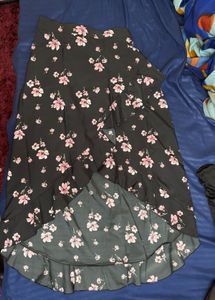 Flowy Floral Wrap Style Skirt
