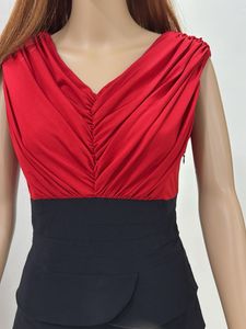 Chic Red &amp; Black Tiered Sheath Dress