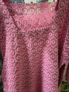 Elegant Pink Chikankari Kurta Set