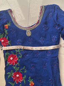 Blue Embroidered Kurta