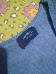 Blue Bell Sleeve Peplum Top