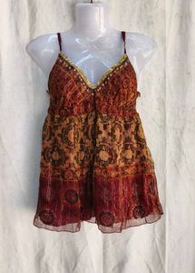 11410. Bohemian Print Spaghetti Strap Top