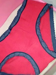 Comfortable Red Lace Trim Panties