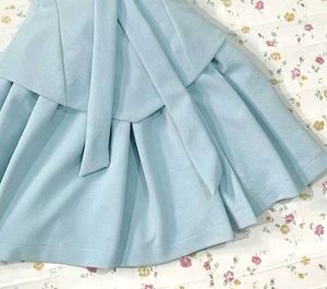 Light Blue Bow Detail Dress y2k short gown