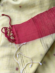 Buttercream Yellow pure handloom cotton saree