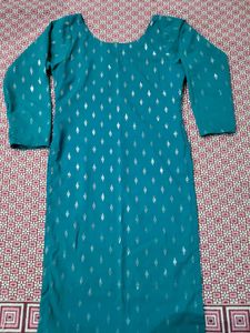 Teal Diamond Print Kurti