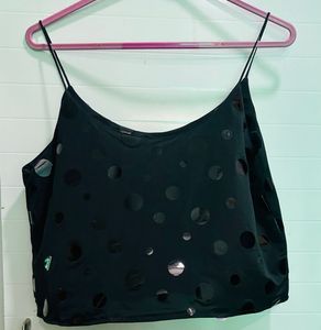 Chic Black Polka Dot Cami Top