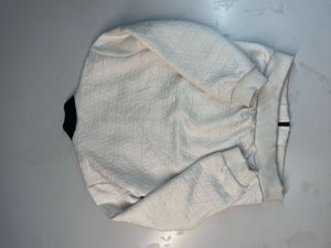 Adidas White Textured Bomber Jacket