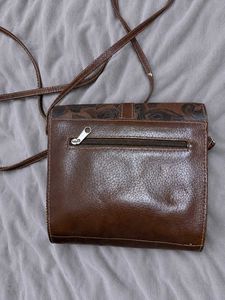 Vintage Brown Embossed Crossbody Bag
