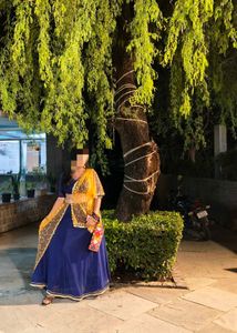 Beautiful Navy Blue &amp; Yellow Lehenga Choli