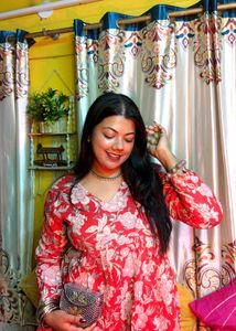 Beautiful Red Floral Kurta