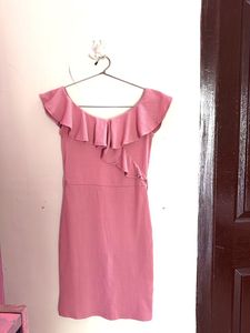 Pink Ruffle Bodycon Dress