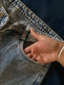 denim straight leg jeans