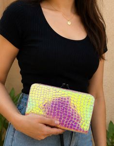 Iridescent Crocodile Wallet