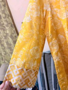 Vibrant Yellow Floral Kurta