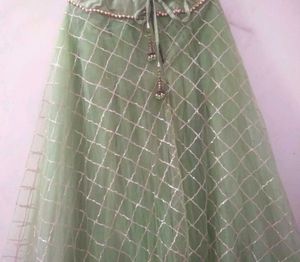 Green Colour Wedding/Party Wear Lehenga For Girls