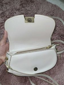 double sling Stylish Bag with gold accent chain