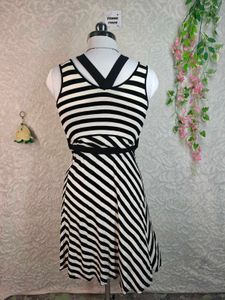 Striped Wrap Dress with Star Detail