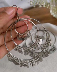 Boho Hoop Earrings with Coin Charms