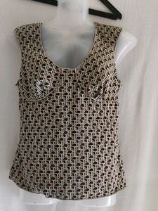 Chic Geometric Print Sleeveless Top