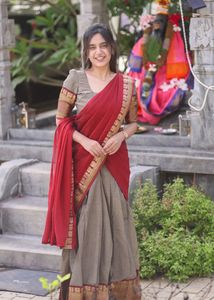 Elegant Blue &amp; Pink Half Saree