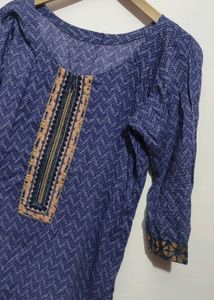 Blue Color Cotton Kurti For Girl Or Women