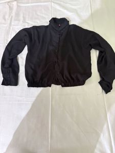 Chic Black Button-Up Top