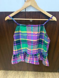Colorful Plaid Spaghetti Strap Top