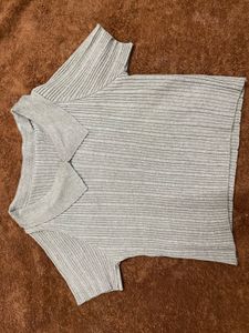 Ribbed Cropped Polo Tee💌