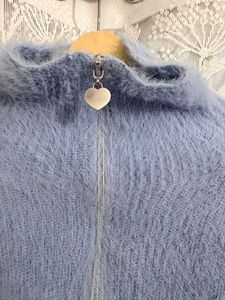 Cozy Fuzzy Zipper V-Neck Sweater