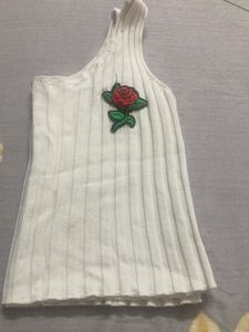 White Ribbed Tank Top