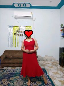 Elegant Red Off-Shoulder Maxi Dress
