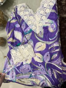 Beautiful Purple Floral Kurta Set