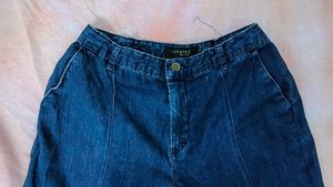 High-Waisted Wide Leg Blue Jeans