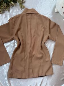 Classic Tan Single-Button Blazer
