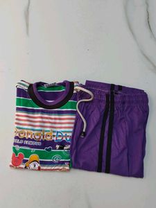 Donald Duck Striped T-Shirt & pazama Set