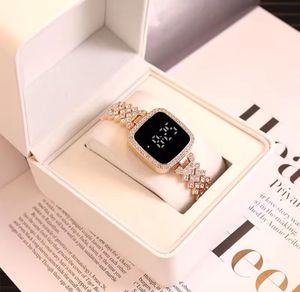 rose gold Stylish Crystal Accent Digital Watch