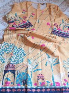 Yellow beautiful kurti with sequence all over