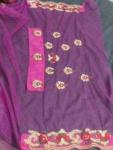 Embroidered Magenta Saree