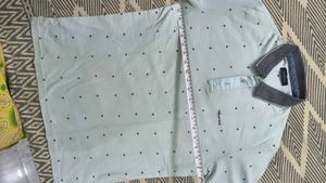 Men's powder Blue Triangle Print Polo Shirt