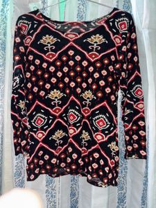 Boho Print Long Sleeve Top