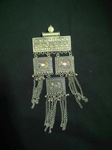 Traditional Silver Tone Jhumka Earrings
