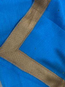 Beautiful Blue Saree with Golden Border