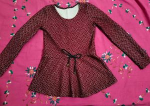 Patterned Fit &amp; Flare Top
