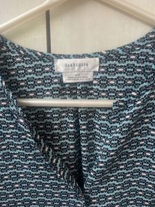 Chic Geometric Print Button-Up Blouse