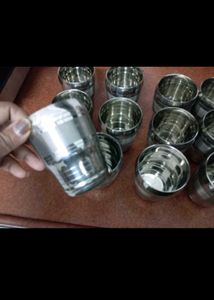 Set of 12  Stainless Steel Glasses with bengls