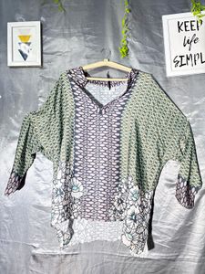 Bohemian Floral Print Dolman Sleeve Top
